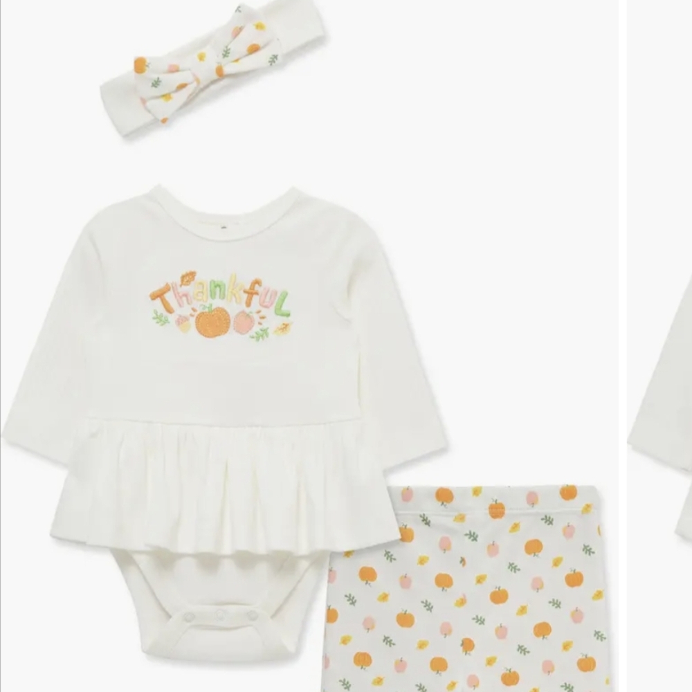 Thankful Baby Outfit with Matching Headband